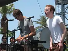 Andrew Dost and Jamie Macleod performing at Coachella in 2007