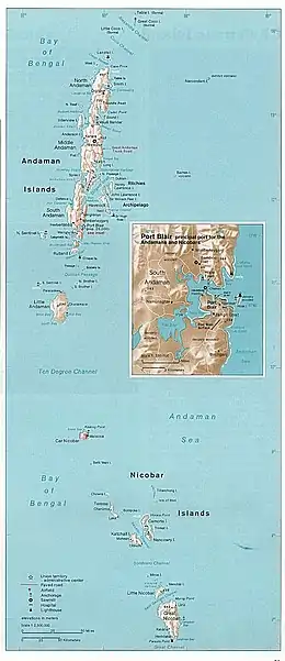 Andaman and Nicobar Islands map