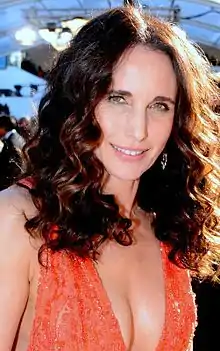 Andie MacDowell smiling