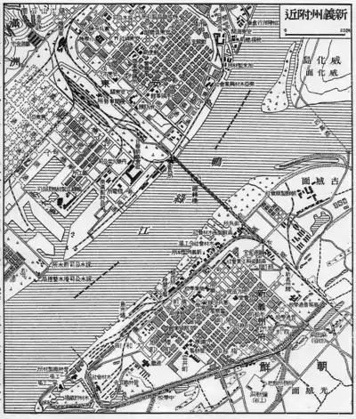 Map of Andong (Dandong) and Sinŭiju, c. 1930