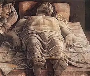 Lamentation of Christ (1480–1490), by Andrea Mantegna, Pinacoteca di Brera, Milan.