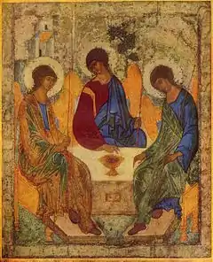 Image 16Russian icon of the Old Testament Trinity by Andrei Rublev, between 1408 and 1425 (from Trinity)