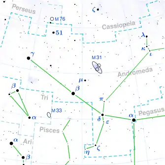 Groombridge 34 is located in the constellation Andromeda.