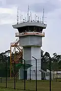 Anduki Airfield's air traffic control tower.