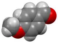 Space-filling model of the anisaldehyde molecule