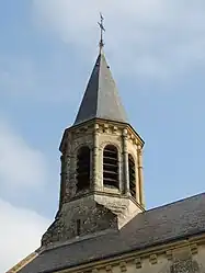 The bell tower of the church of Saint-Martin, in Anjouin