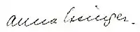 Anna Essinger's signature