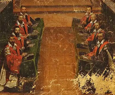 The capitouls of the year 1617–1618 in the chapel of the town house (detail), by Jean Chalette.