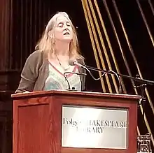 Finch reading at Folger Theatre, Washington, DC, 2019