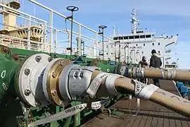 Maersk Peary off-loading fuel at the McMurdo Station, Antarctica