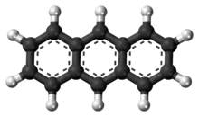 Ball-and-stick model of the anthracene molecule