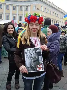 Pro-government and anti-Russian military intervention in Ukraine demonstration in Odesa, 9 March 2014