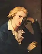 Friedrich Schiller. Anton Graff started the portrait in 1786. However, since Schiller could "not sit still" he only finished it in 1791. The painting was often copied. The original portrait can be seen at the "Kügelgenhaus – Museum der Dresdner Romantik" in Dresden.