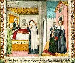 Part of a series "The Life of St. Frances of Rome" by Antoniazzo Romano (1468)