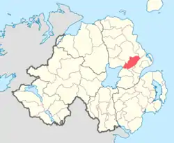 Location of Antrim Upper, County Antrim, Northern Ireland.