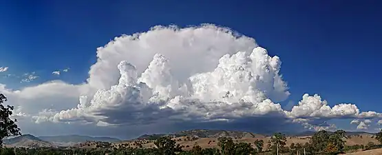 Flanking line in front of a strong thunderstorm