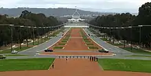 Anzac Parade looking down from the war memorial