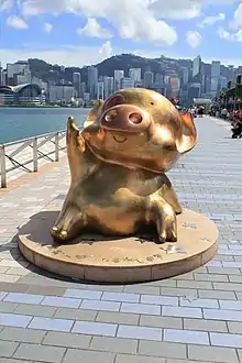 Image 13A statue of McDull, a Hong Kongers cartoon character; He is now known throughout East Asia. (from Culture of Hong Kong)