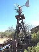 A 19th-century windmill located on the grounds of Superstition Mountain Museum