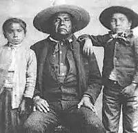 An Apache chief with a sombrero