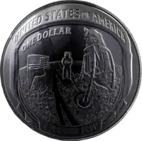 Apollo 11 50th Anniversary commemorative silver dollar depicting Eagle