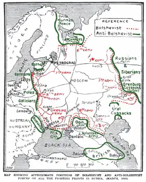 Military map of March 1919 after the Armistice of Mudros