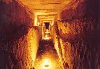 Interior of the water conduit of the Pont du Gard