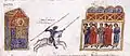 Depiction of an Arab captive demonstrating his skills to the emperor in the Hippodrome. Miniature from the 12th century Madrid Skylitzes.