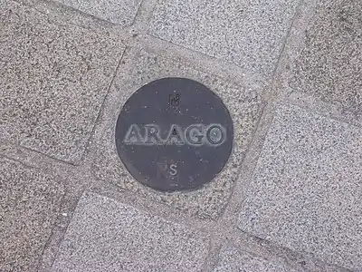 Homage to Arago plaque, making the Paris meridian