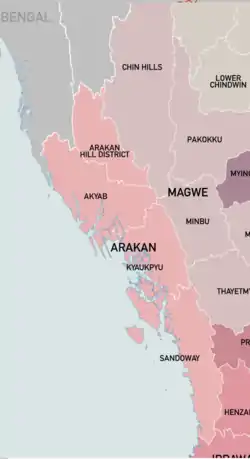 Arakan Division and its four districts