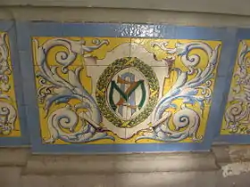 Aranjuez Station tiles with the company's acronym