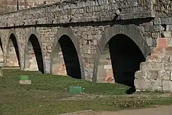 Arches of the Hispano Bridge (medieval "new bridge") on the other side of the river