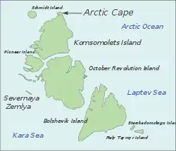 Location of Arctic Cape