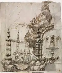 Ephemeral architecture project for the entry of Felipe V in Madrid (February 18, 1701), by Teodoro Ardemans.