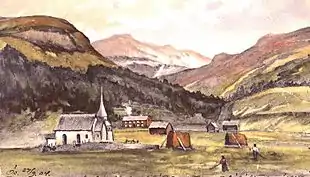 View of Åre, postcard sent on September 27, 1904 (postal rate 0:05)