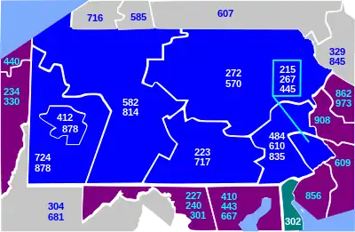 Pennsylvania area codes