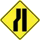 Road narrow on left