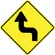 Double sharp turn, first to left