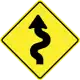 Winding road, first to left