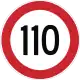 Maximum speed limit (110 km/h)