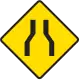 Road narrows