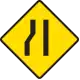 Road narrow on right