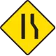 Road narrow on left