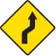 Double curve, first to right