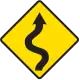 Winding road, first to left