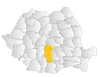 Map of Romania highlighting Argeș County