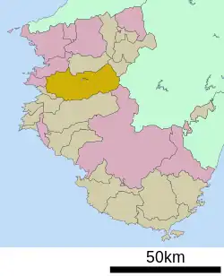 Location of Aridagawa in Wakayama Prefecture