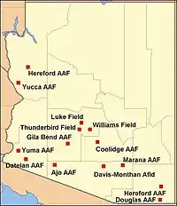 Image 22Major airfields in Arizona during World War II. (from History of Arizona)