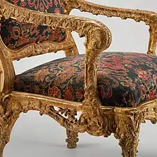 Detail of a Fauteuil a la reine (1690-1710) Metropolitan Museum