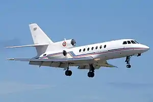 Image 96A Dassault Falcon 50 similar to the one shot down in the assassination of Juvénal Habyarimana and Cyprien Ntaryamira (from 1990s)